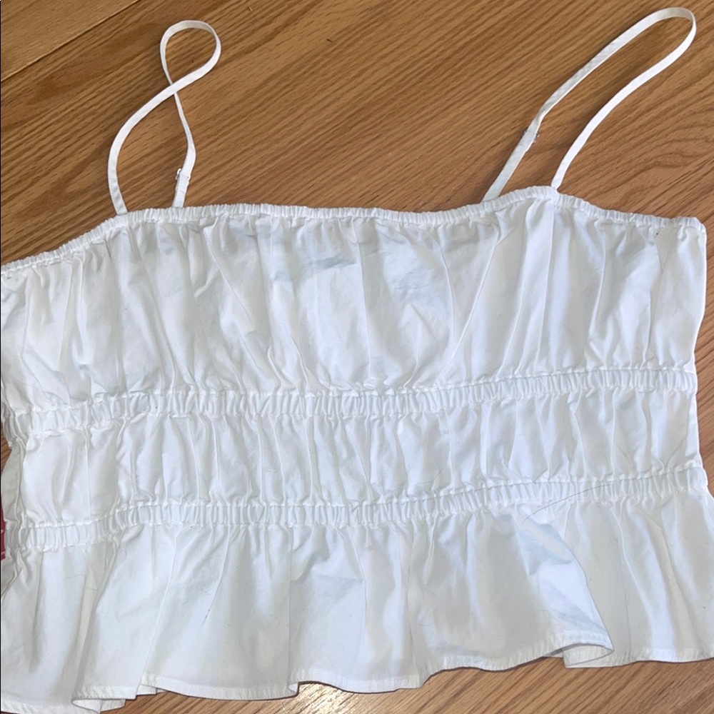 New White Ruffled Women's Top nwt XL